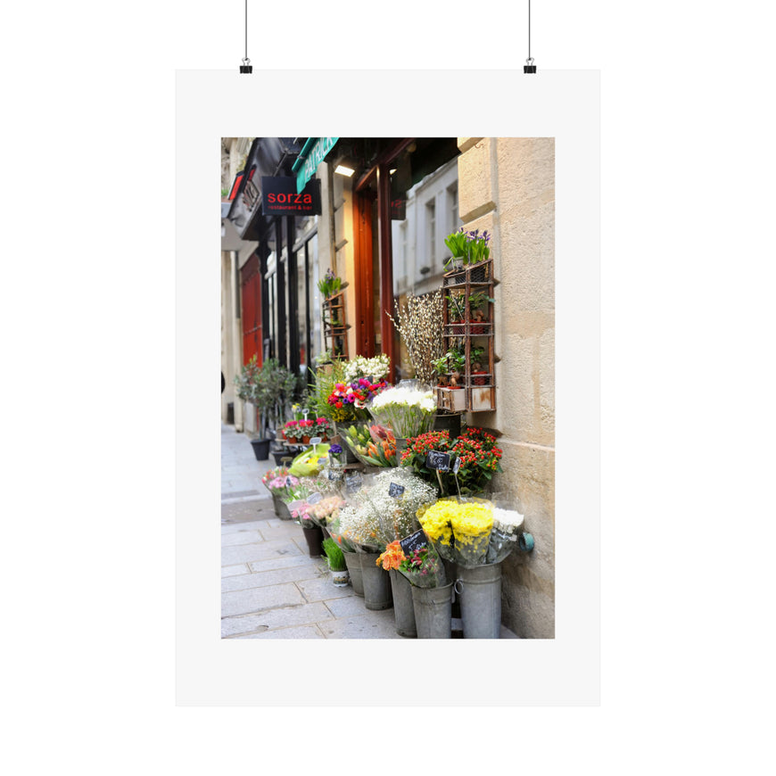 Paris Flower Shop Fine Art Print Matte Vertical Posters