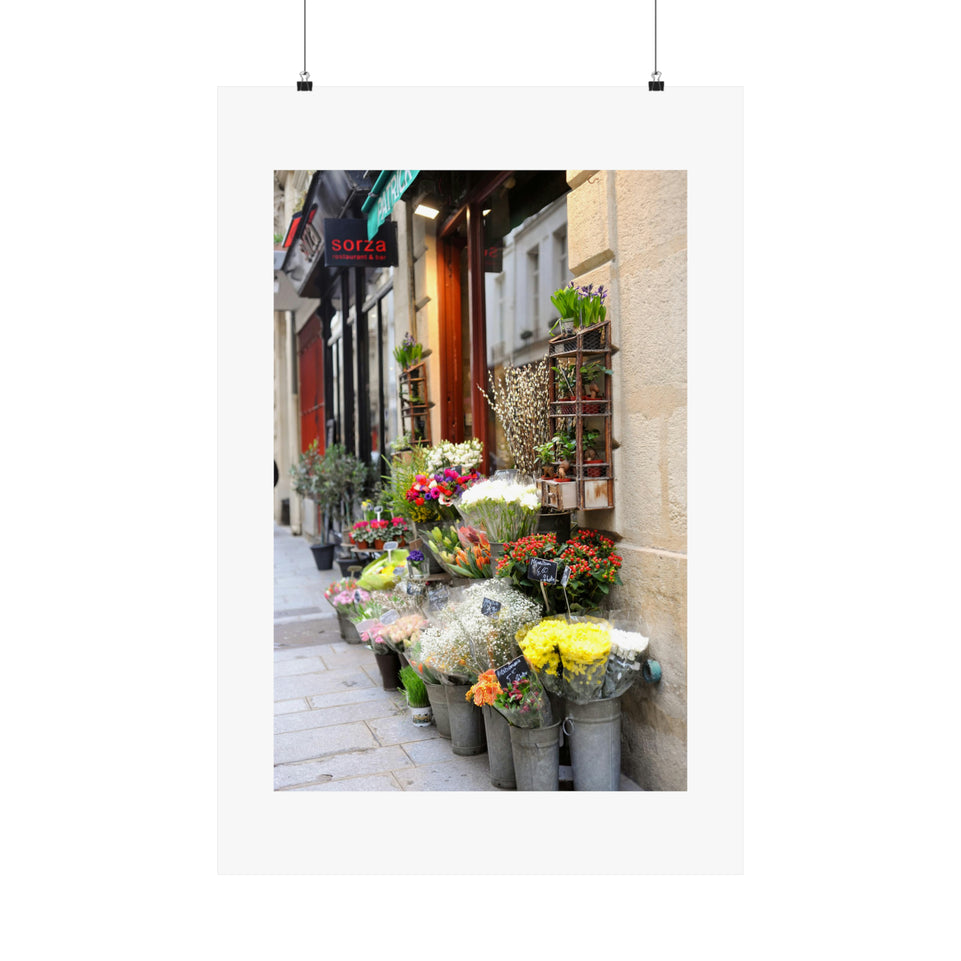 Paris Flower Shop Fine Art Print Matte Vertical Posters
